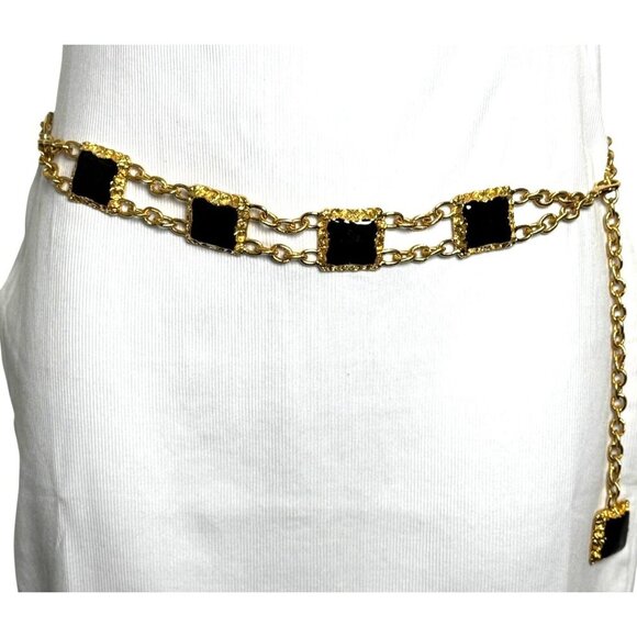 Vintage 80's gold chain belt - Picture 9 of 10